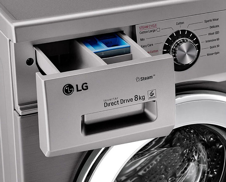 ماشین لباسشویی ال جی مدل G6 رنگ نقره ای